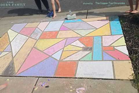 Stained Glass Sidewalk Chalk Art with Kids – an easy outdoor activity that kids love!